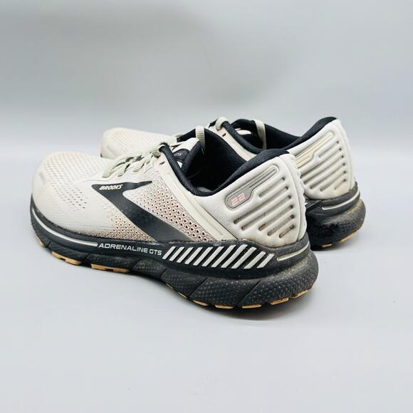 Brooks Shoes Womens 9 White Black Adrenaline GTS 22 Running Athletic Sneakers - Picture 6 of 11